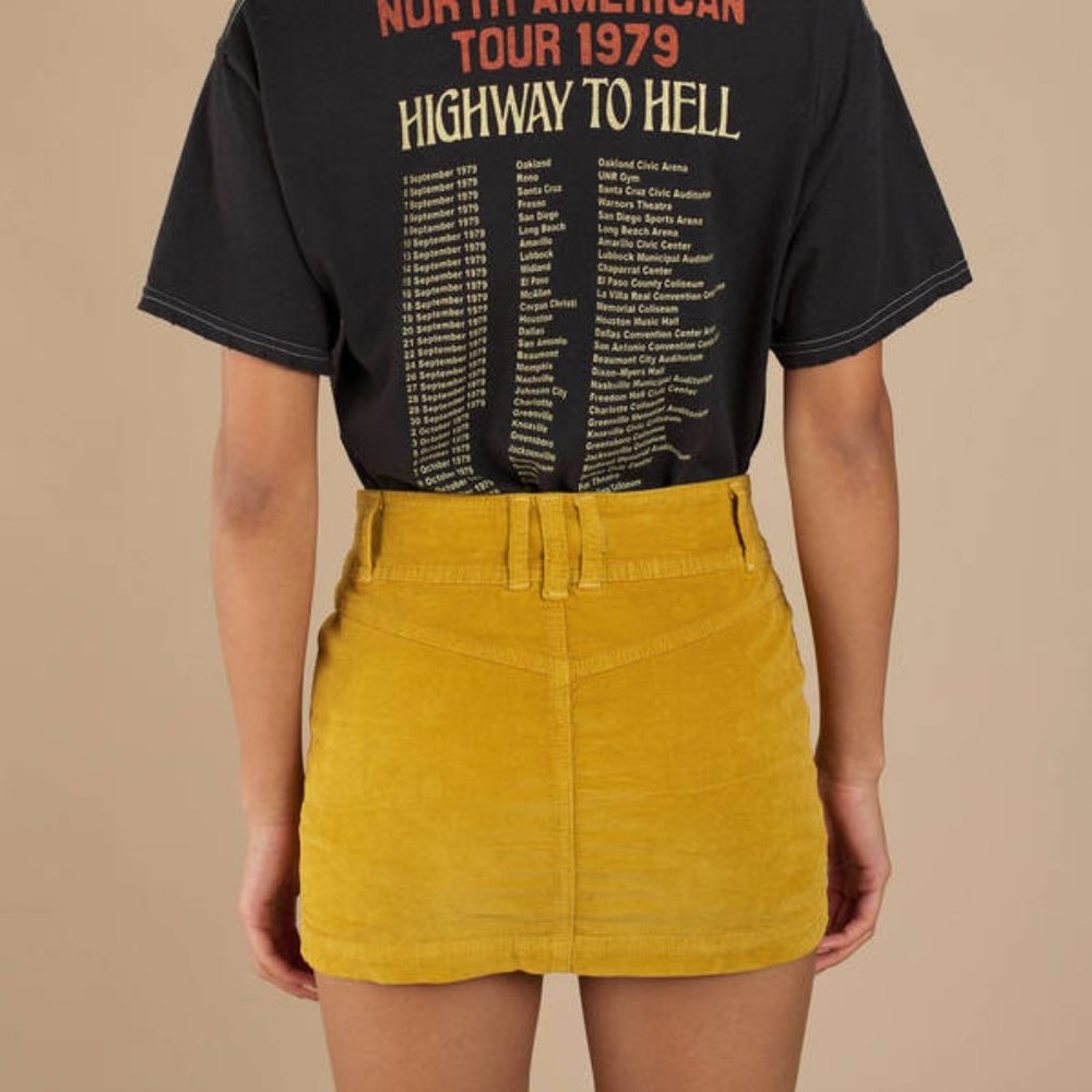 Free People Joanie Corduroy Skirt in Yellow EUC Sz 30 - Picture 3 of 7